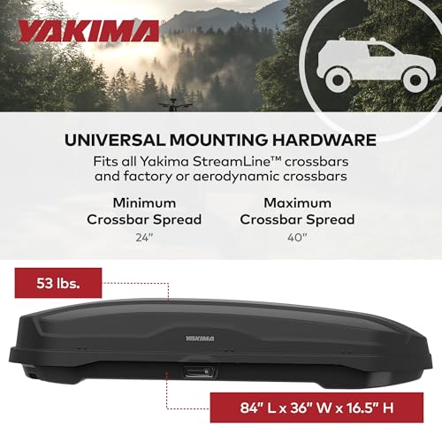 Yakima Roof Cargo Carrier, Vehicle Rooftop Hard Shell Travel Storage Box with SKS Lock, SkyBox NX XL, 18 Cubic Feet, Black - Image 22