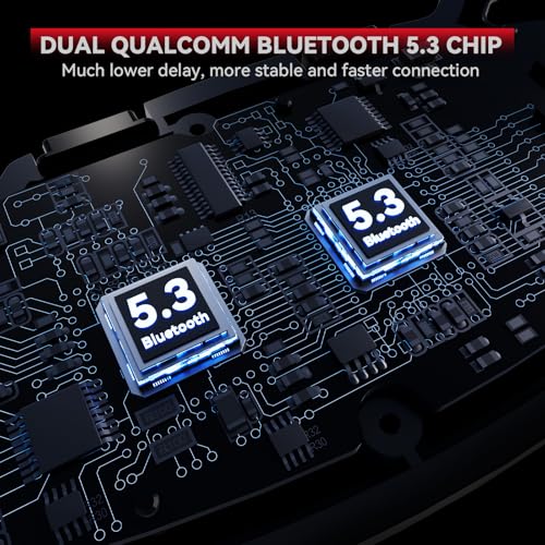 Motorcycle Bluetooth Headset V5.2 with Music Sharing, 2-Way Motorcycle Helmet Bluetooth with IP67 Waterproof, Motorcycle Communication Systems with Hi-FI Speakers for ATV/Snowmobile/Ski, 2 Pack - Image 9