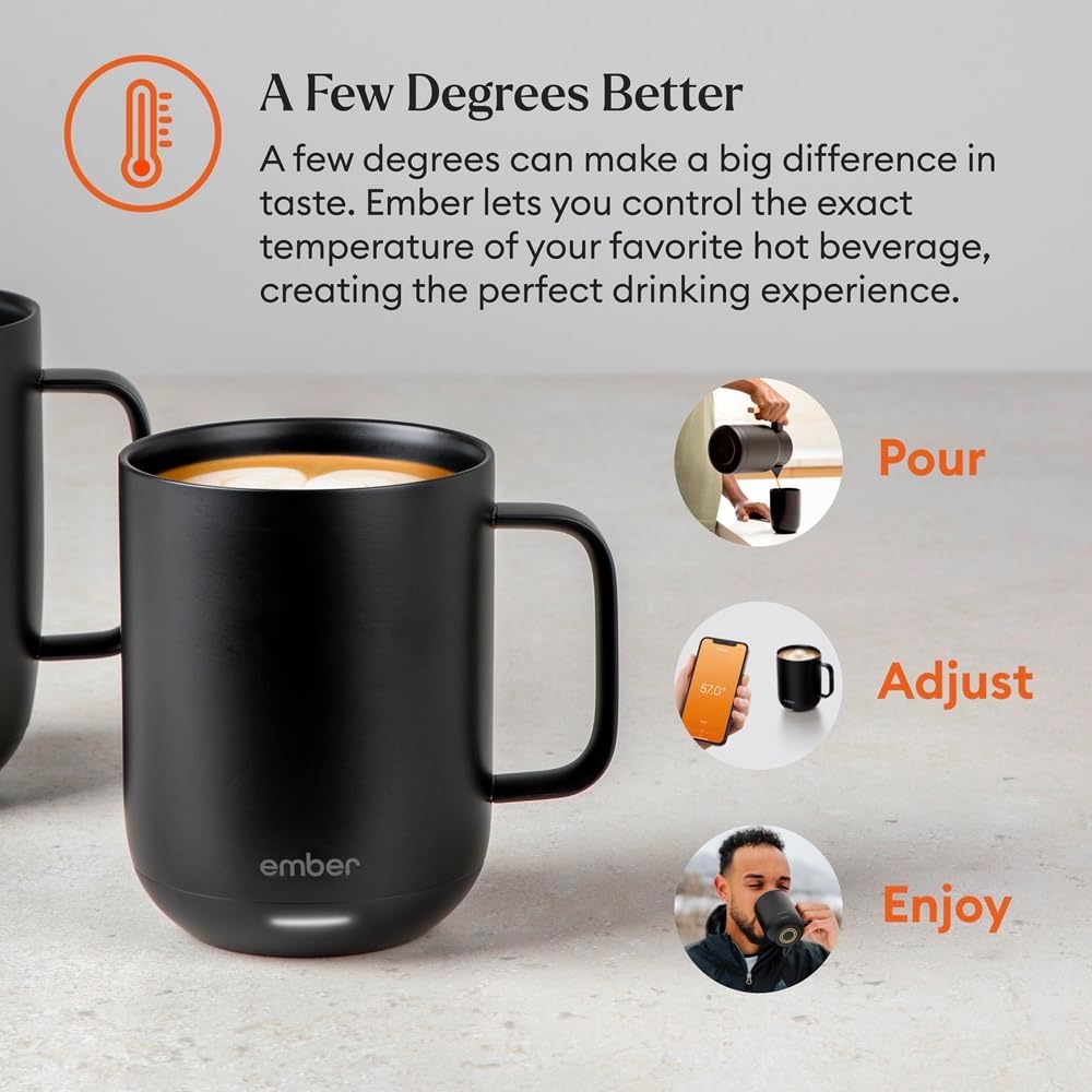 Ember Temperature Control Smart Mug 2, 14 Oz, App-Controlled Heated Coffee Mug with 80 Min Battery Life and Improved Design, White - Image 8