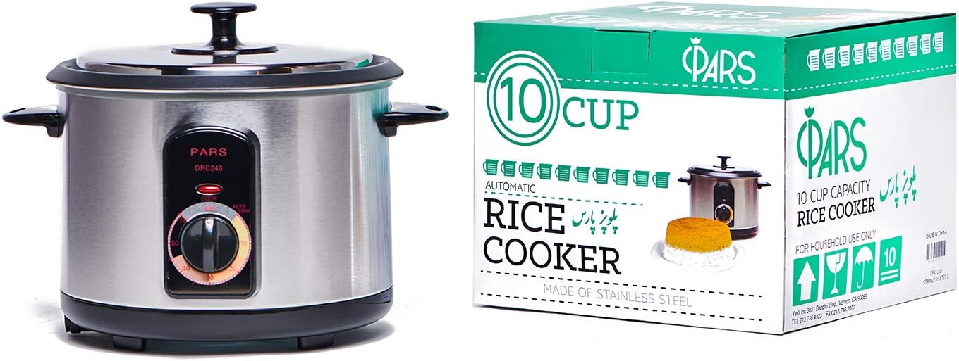 Pars Automatic Persian Rice Cooker – Tahdig Rice Maker Perfect Rice Crust, 10 Cup