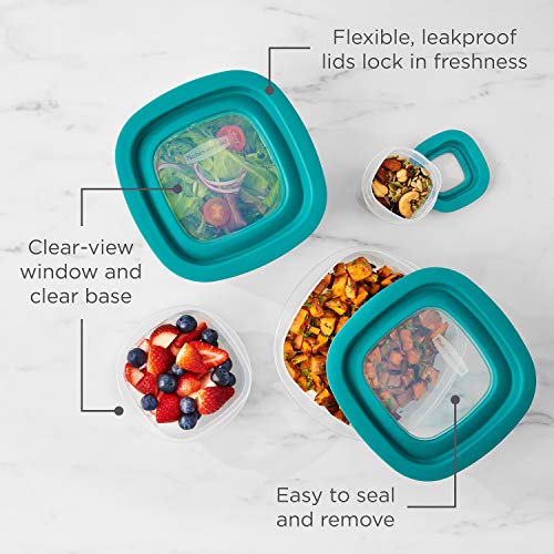 Rubbermaid EasyFindLids with Press & Lock Leak Proof Lids Food Storage Set, Meal Prep Containers, 12 Piece, Clear - Image 4