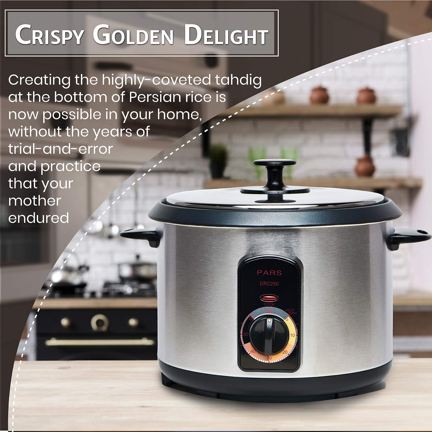 Pars Automatic Persian Rice Cooker – Tahdig Rice Maker Perfect Rice Crust, 10 Cup - Image 3