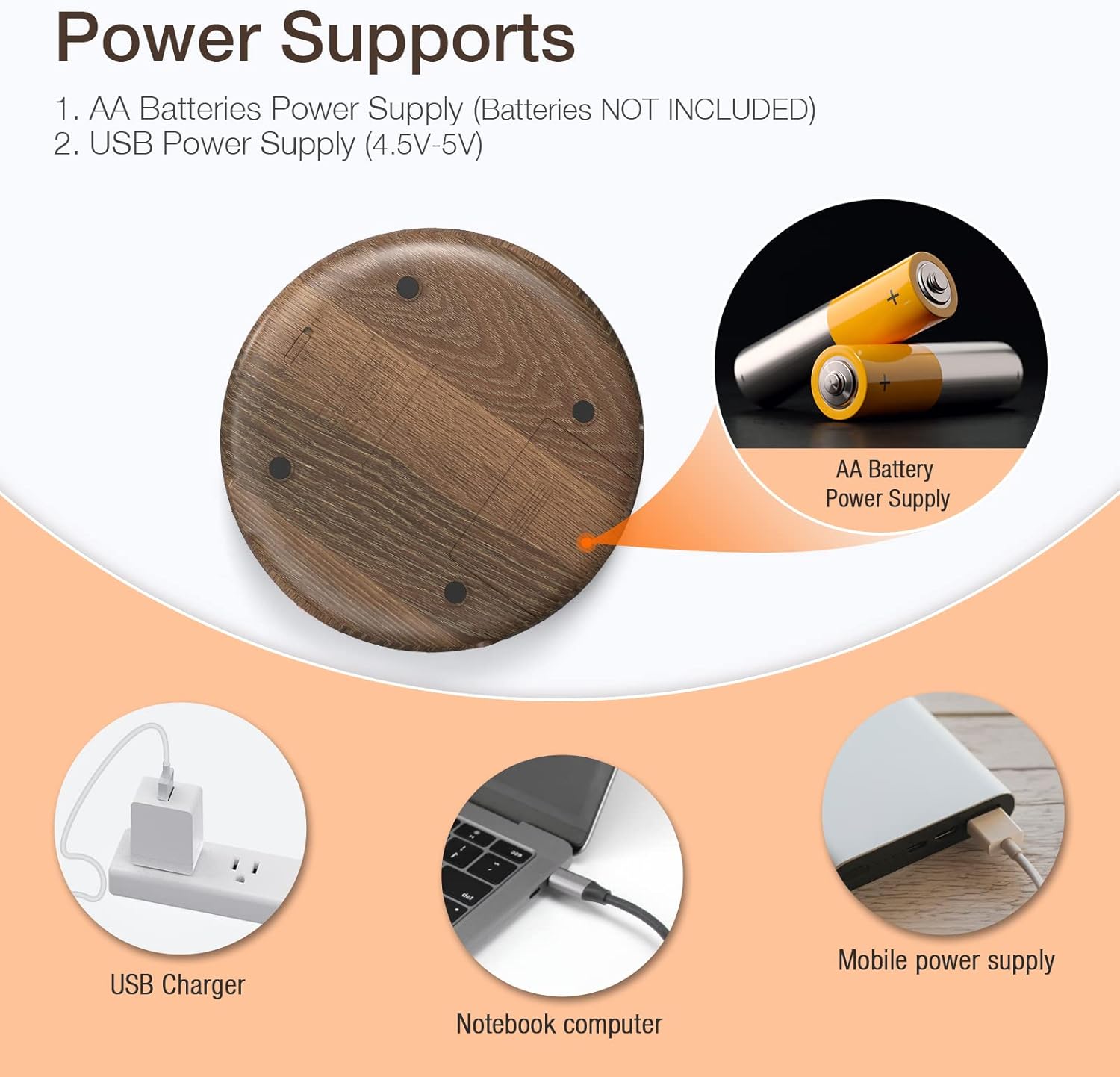 HOTT CD611 Portable CD Player for Home Travel and Car with Stereo Headphones, Anti-Shock ,Wood Grain - Image 6