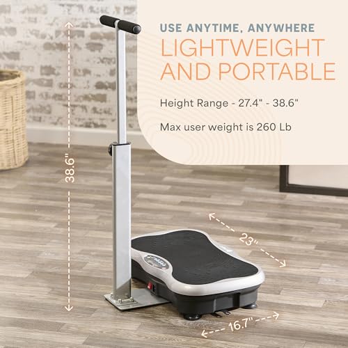 Lifepro TrimLite Vibration Plate Exercise Machine with Handlebars ?C Whole Body Vibration Machine, Ideal Lymphatic Drainage Massager ?C 99 Speed Levels, Bluetooth Speaker, Resistance Bands & Remote - Image 8