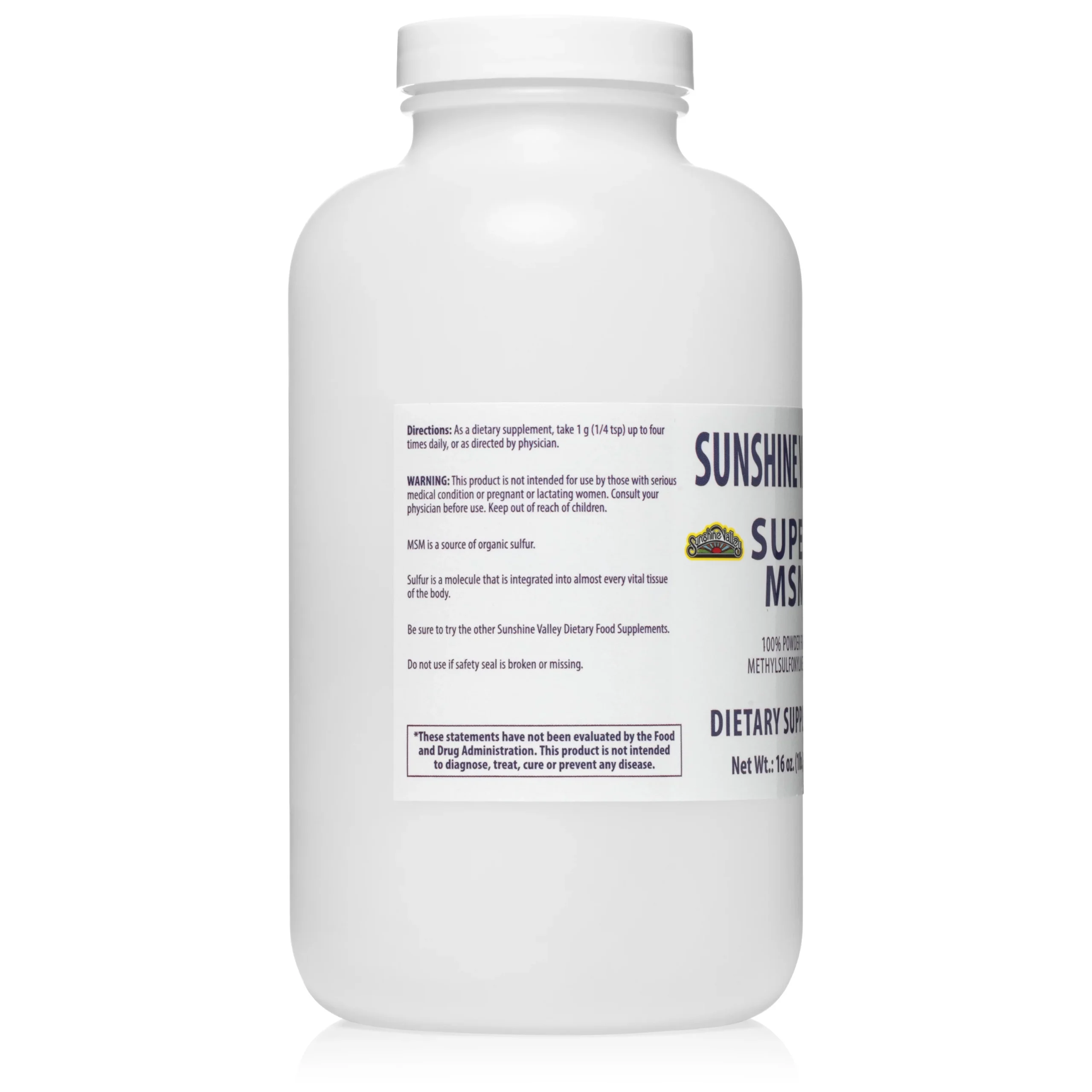 Sunshine Valley Super MSM Supplement Powder for Joint & Skin Health (16oz) - Image 2