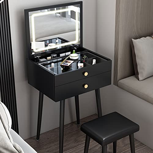 ENGENDER Makeup Vanity Vanity Table Set Flip Dresser Modern Minimalist Small Dresser for Bedroom Ladies Fashion Dresser Dresser with Drawers Vanity Table (Color : A, Size : L50cm) - Image 6